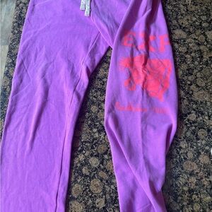 Express Purple Joggers with Red Graphic